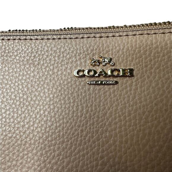 COACH Women's Polished Pebble Small Wristlet Light Beechwood - Picture 3 of 10